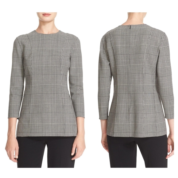 Theory Tops - Theory 'Lauret - Portland' Plaid Stretch Wool Top